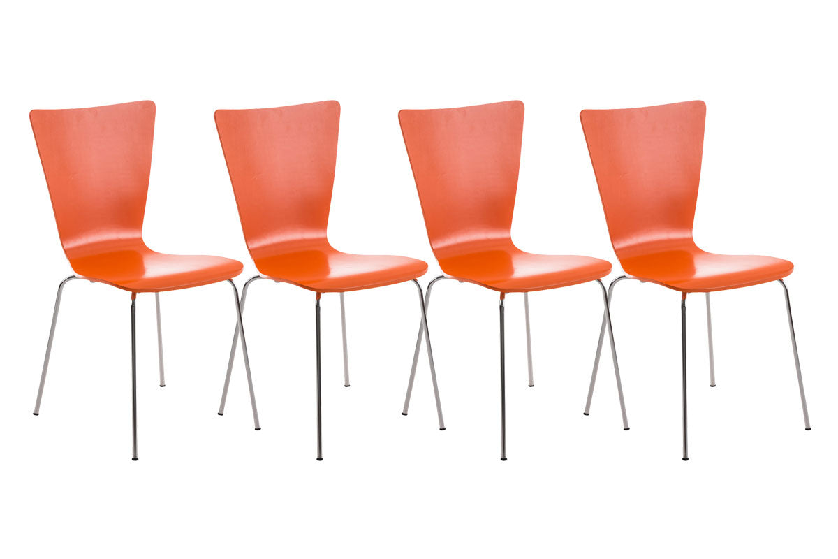 4x bezoekersstoel Aaron oranje orange