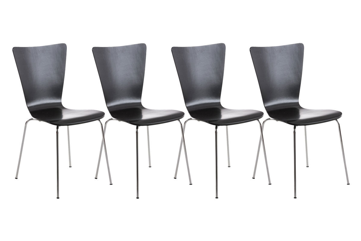 4x bezoekersstoel Aaron zwart schwarz