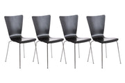 4x bezoekersstoel Aaron zwart schwarz