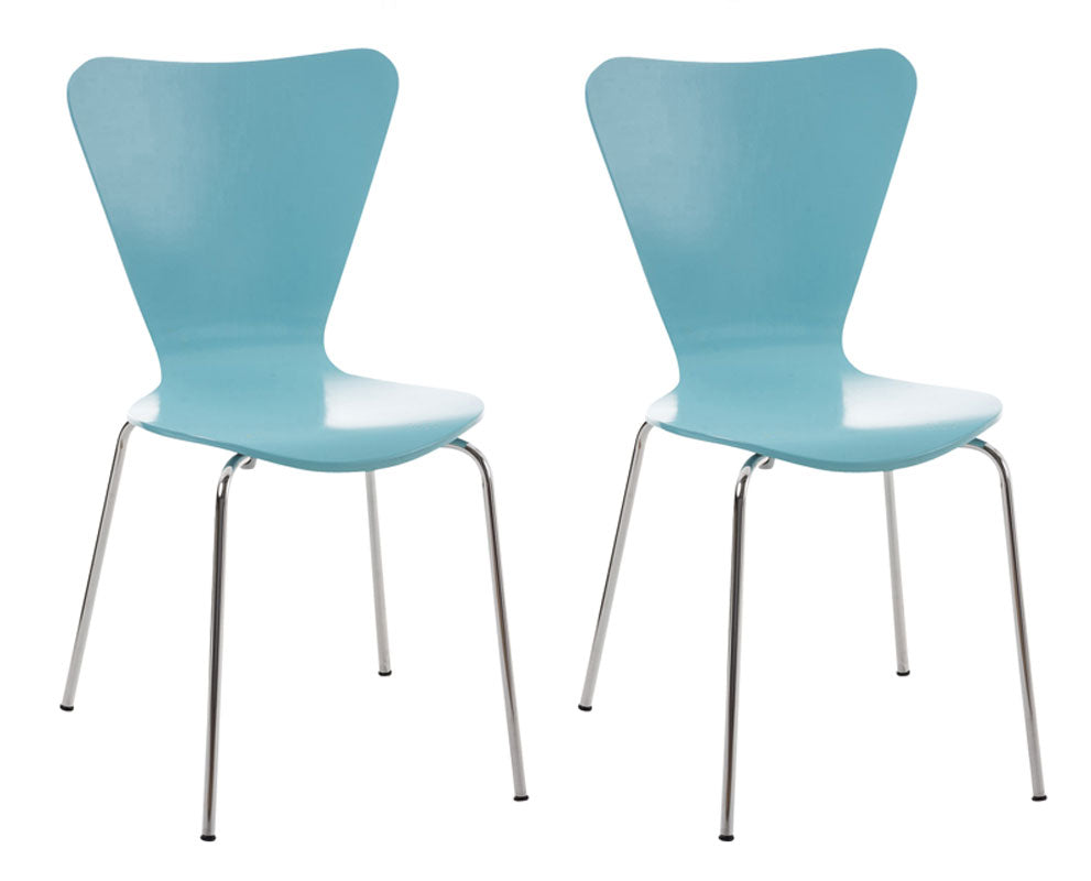 2x bezoekersstoel Calisto lichtblauw hellblau
