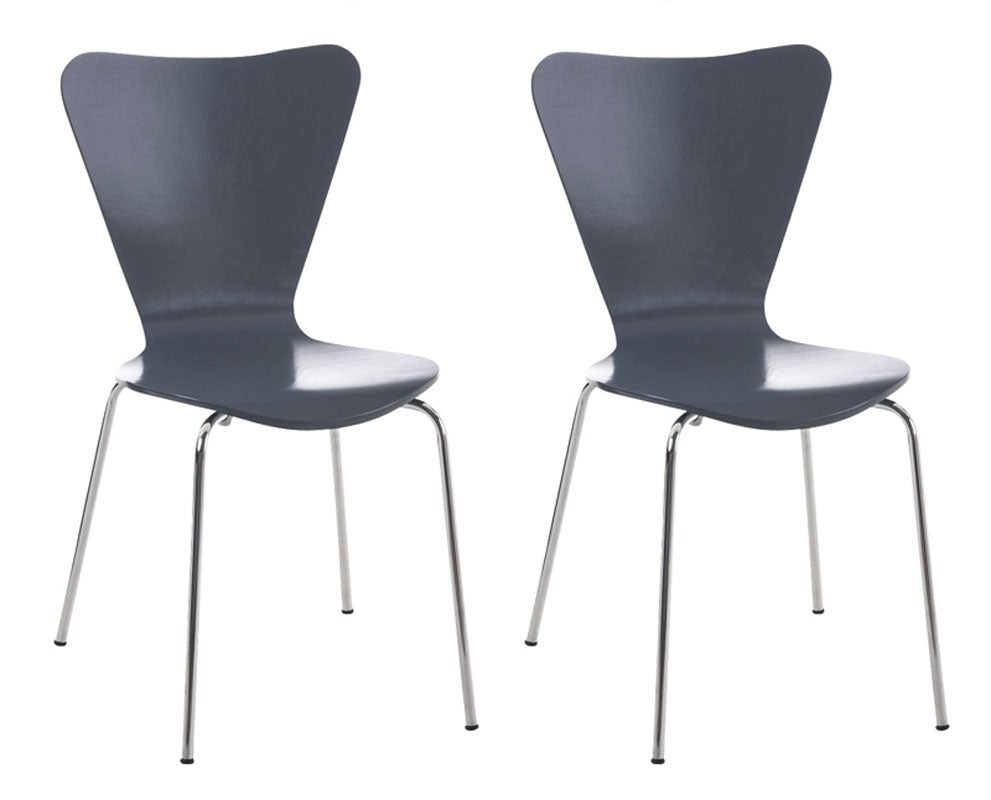 2x bezoekersstoel Calisto grijs grau