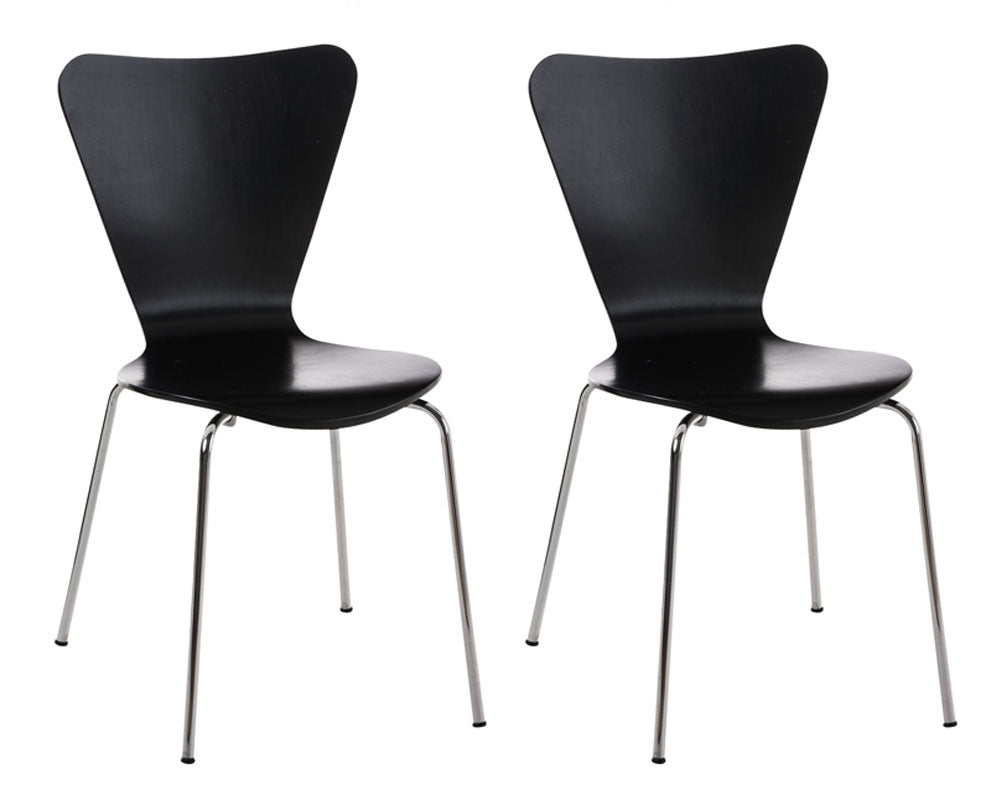 2x bezoekersstoel Calisto zwart schwarz