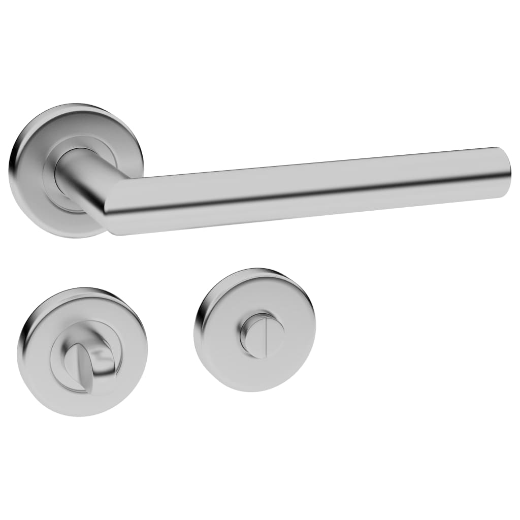 vidaXL Deurklinkenset met WC-lock roestvrij staal