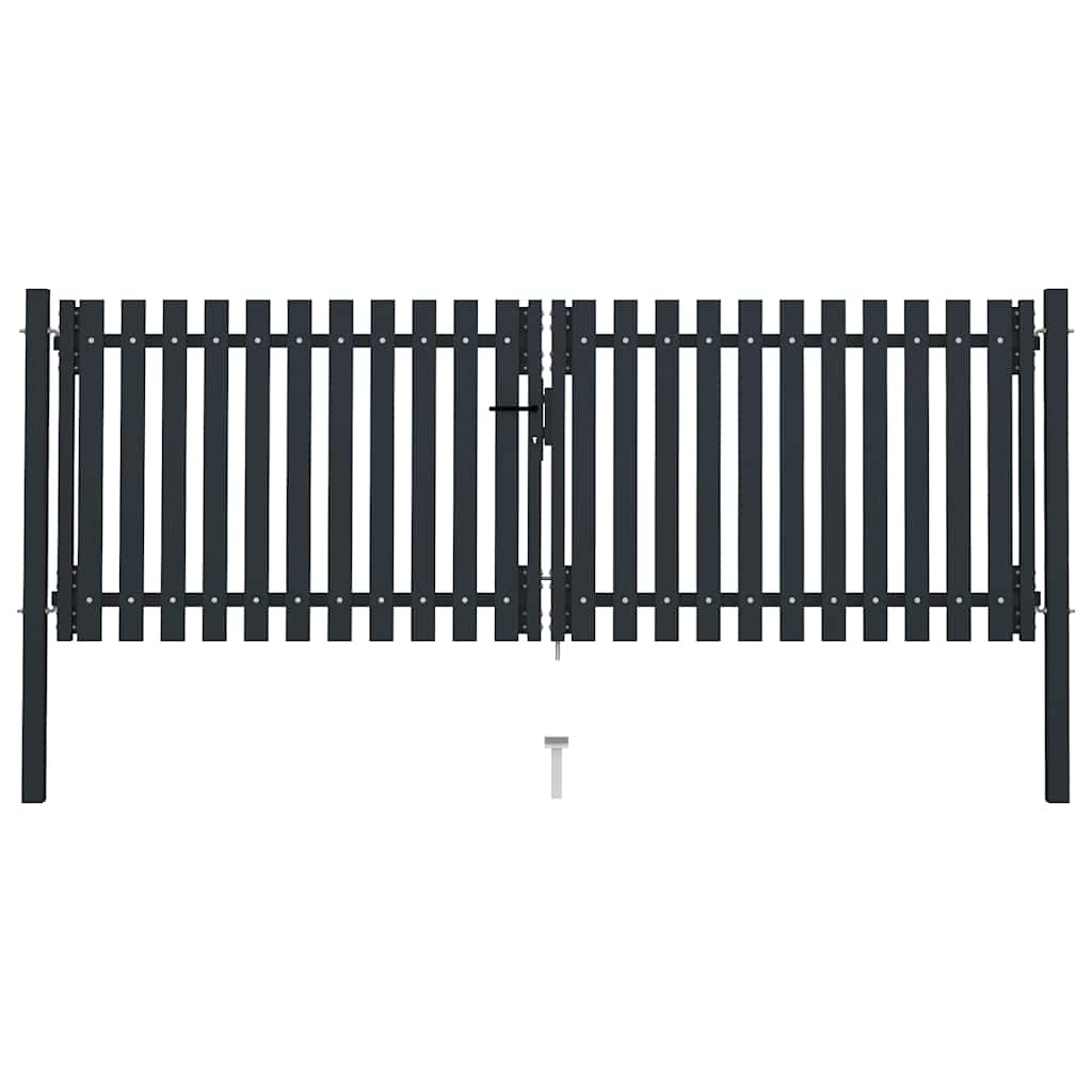 vidaXL Poort dubbel 306x200 cm staal antraciet