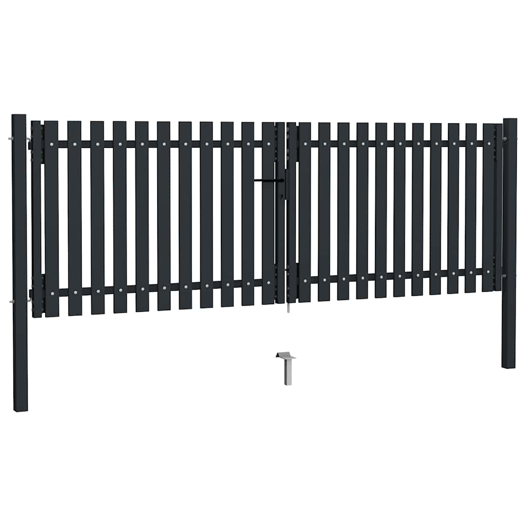 vidaXL Poort dubbel 306x200 cm staal antraciet