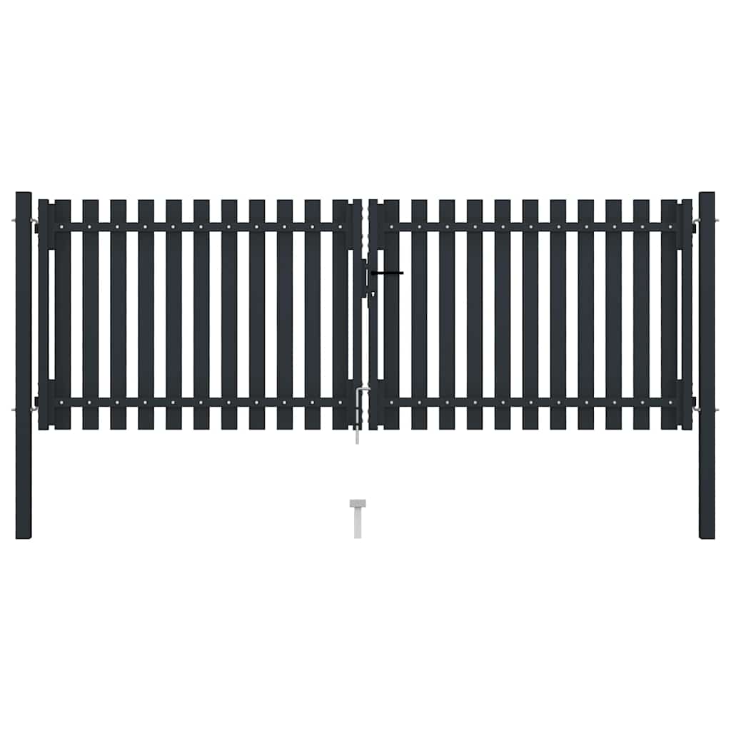 vidaXL Poort dubbel 306x200 cm staal antraciet