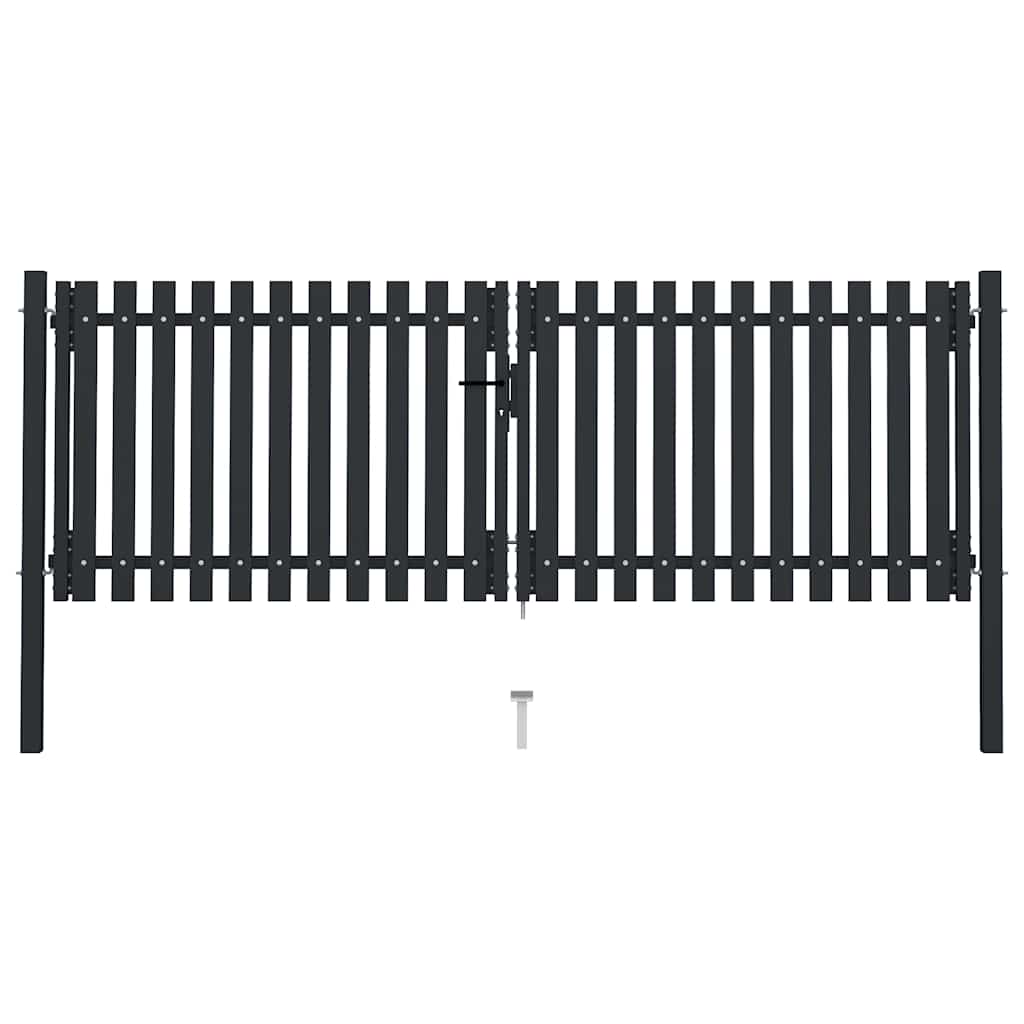 vidaXL Poort dubbel 306x200 cm staal antraciet