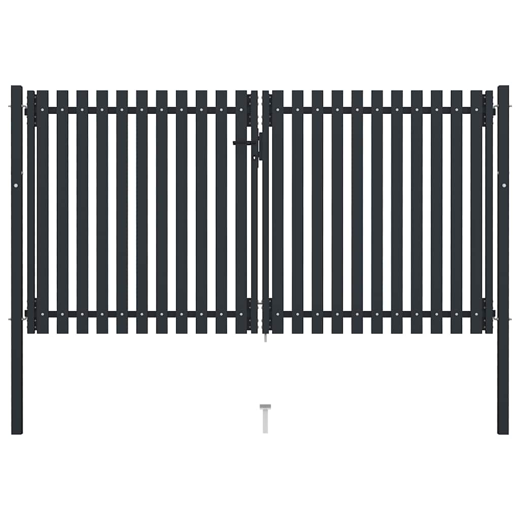 vidaXL Poort dubbel 306x200 cm staal antraciet