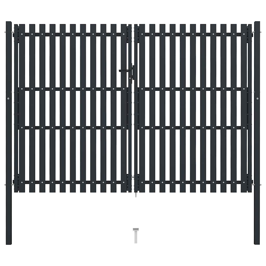 vidaXL Poort dubbel 306x200 cm staal antraciet