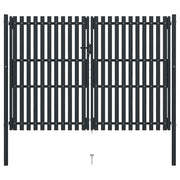 vidaXL Poort dubbel 306x200 cm staal antraciet