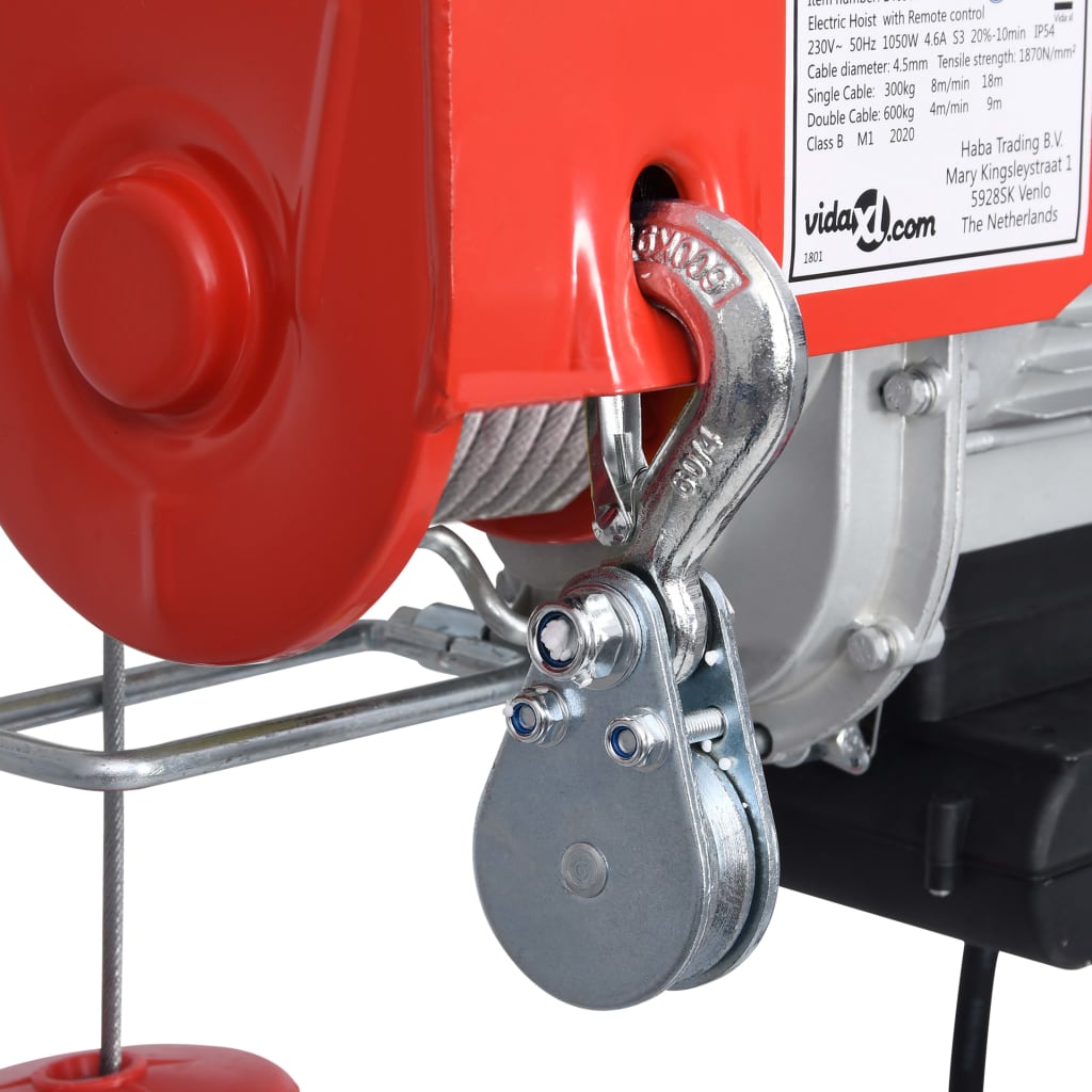 vidaXL Lier elektrisch draadloos afstandsbediening 1000 W 300/600 kg