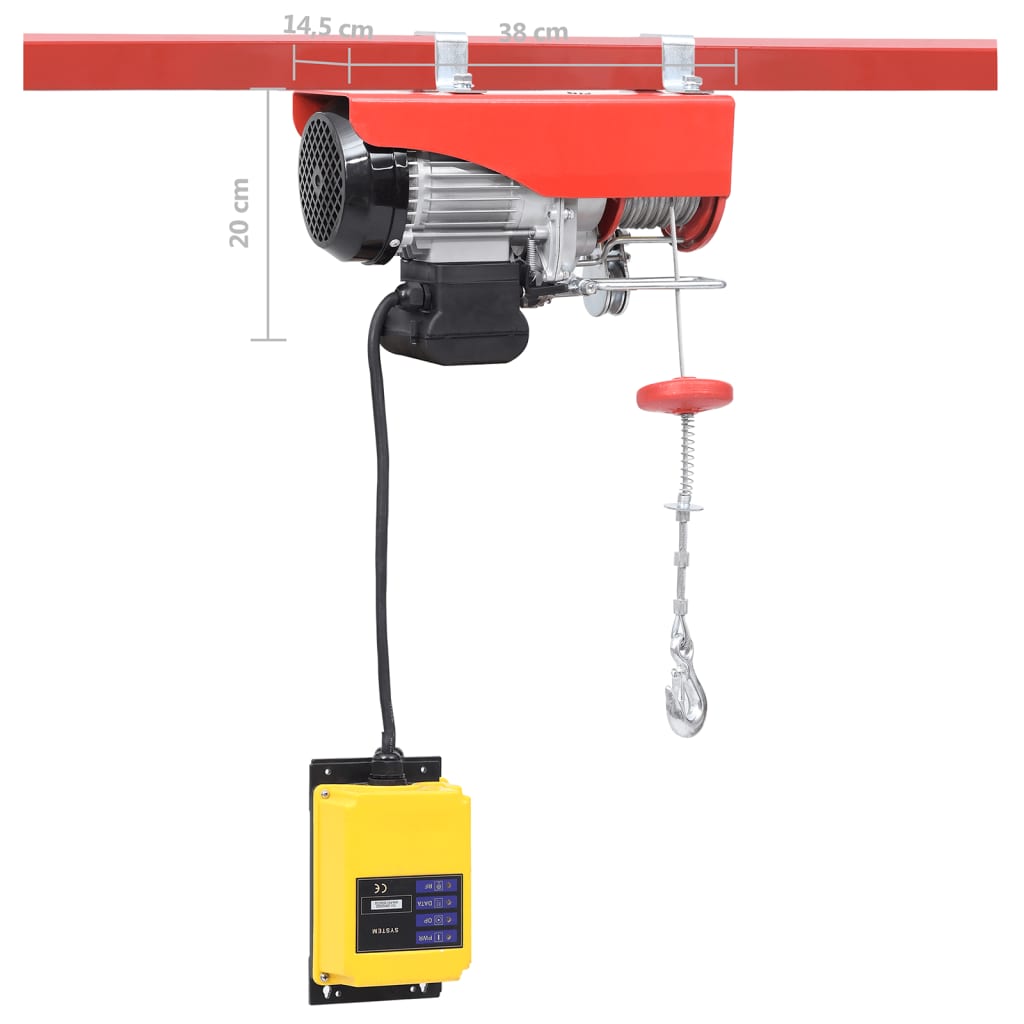 vidaXL Lier elektrisch draadloos afstandsbediening 1000 W 300/600 kg