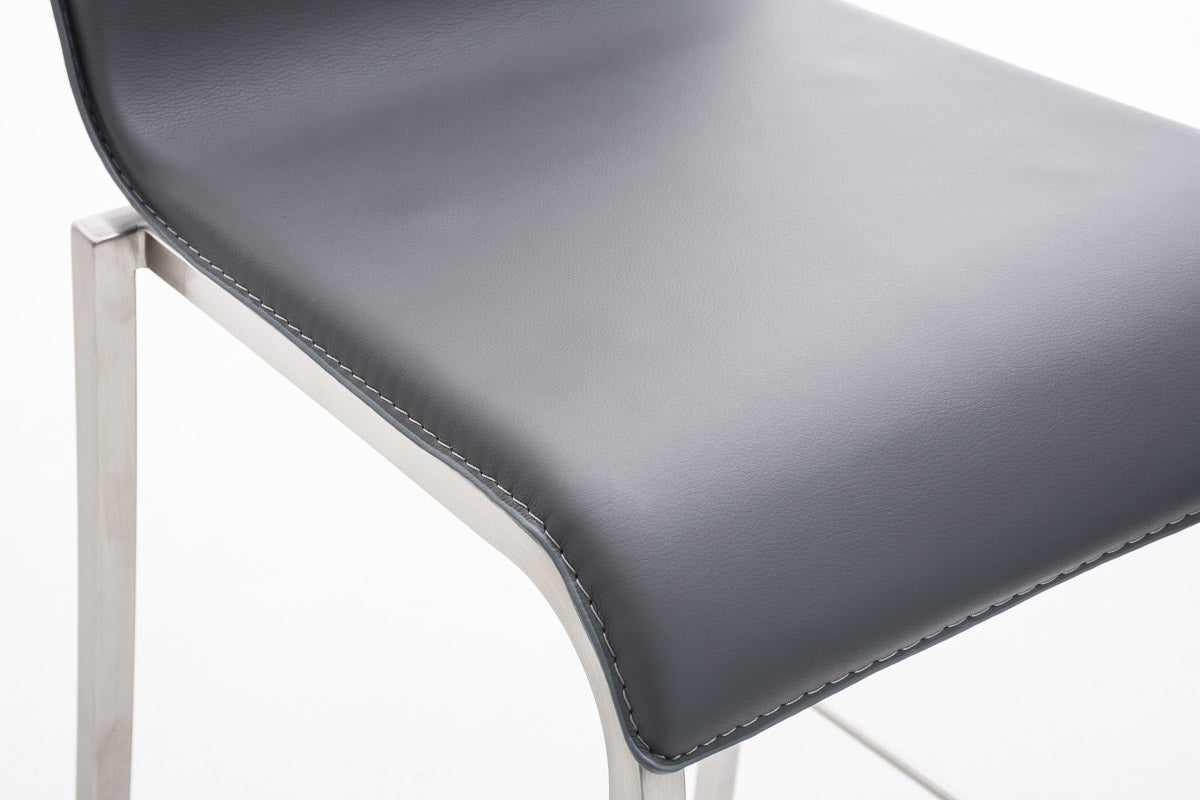 Barkruk Avola Leer Flat E78 grijs grau