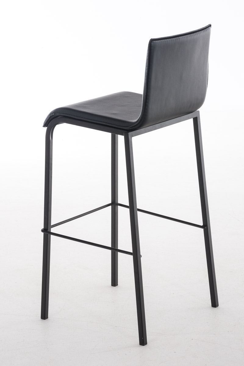 Barkruk Avola Leer Flat B78 zwart schwarz