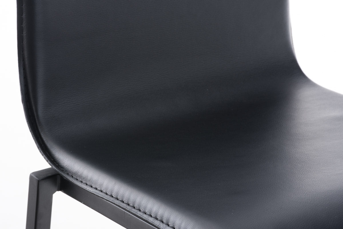 Barkruk Avola Leer Flat B78 zwart schwarz
