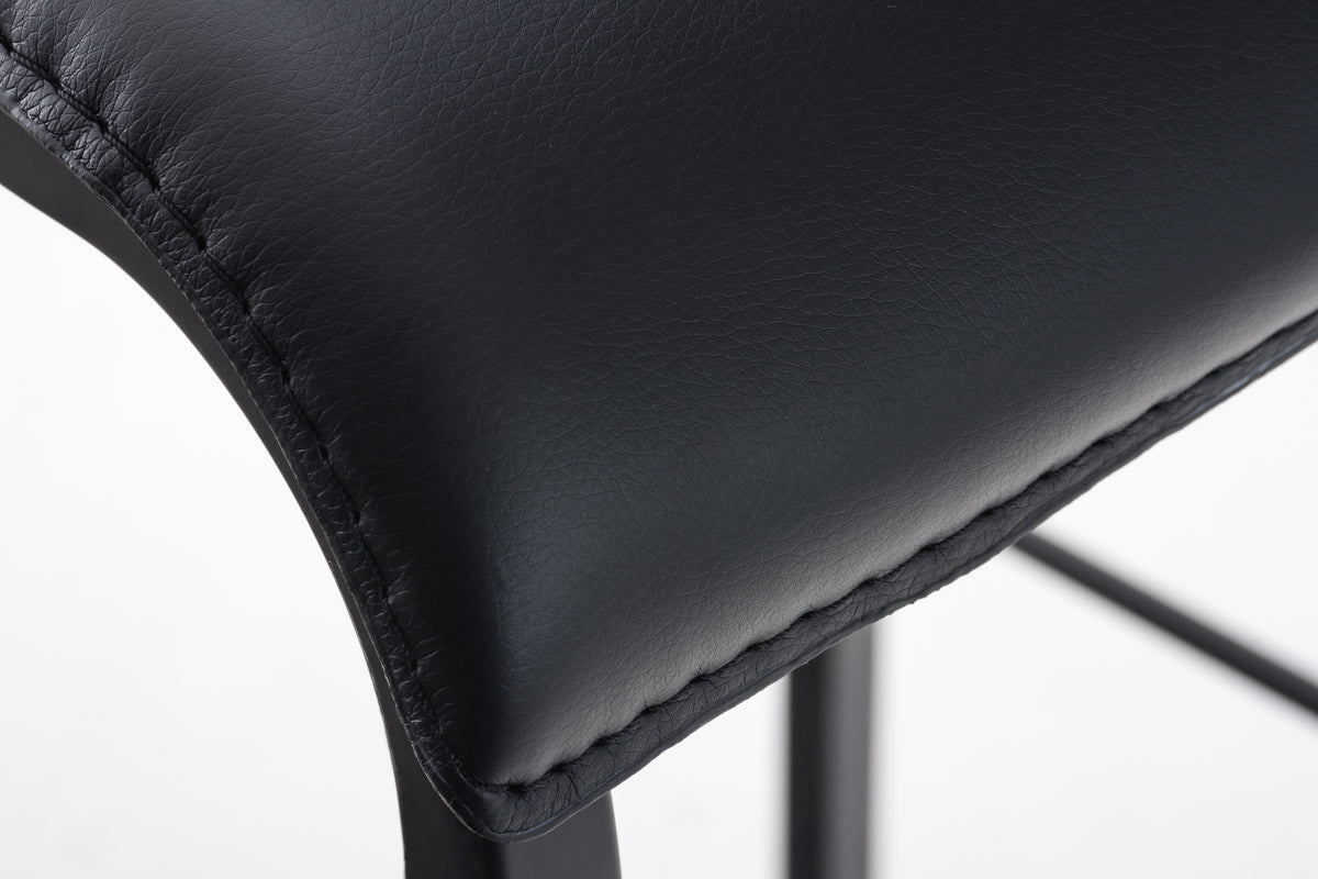 Barkruk Avola Leer Flat B78 zwart schwarz