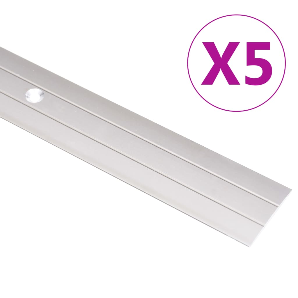 vidaXL Vloerprofielen 5 st 134 cm aluminium zilverkleurig