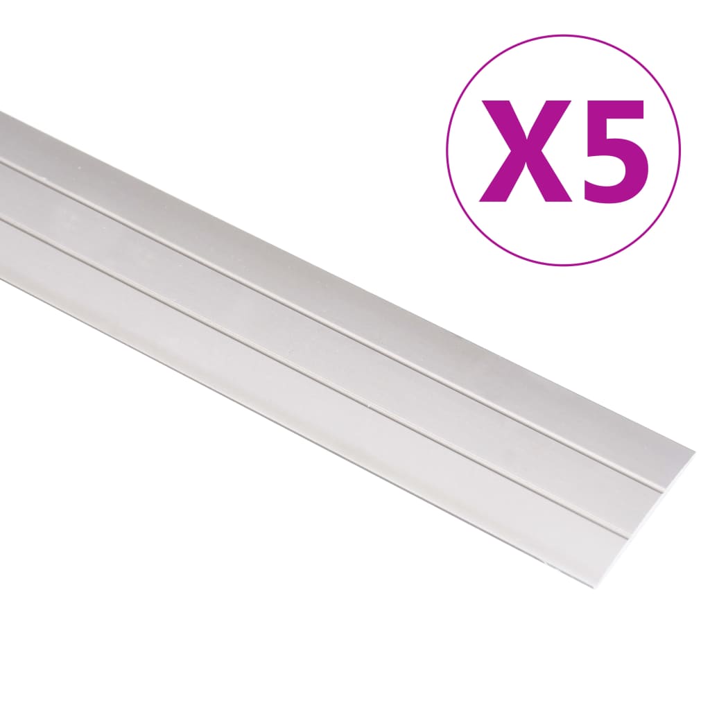 vidaXL Vloerprofielen 5 st 134 cm aluminium zilverkleurig