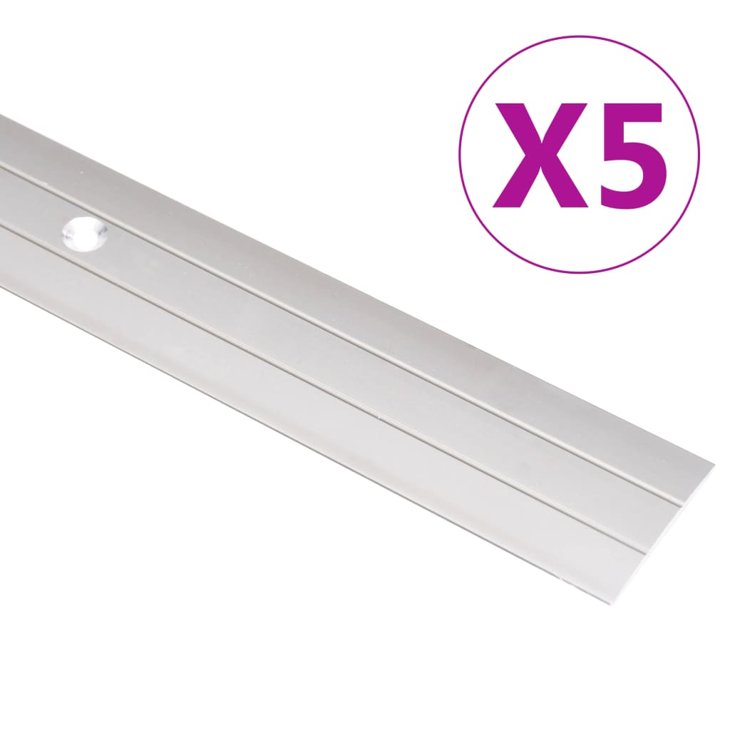 vidaXL Vloerprofielen 5 st 134 cm aluminium zilverkleurig