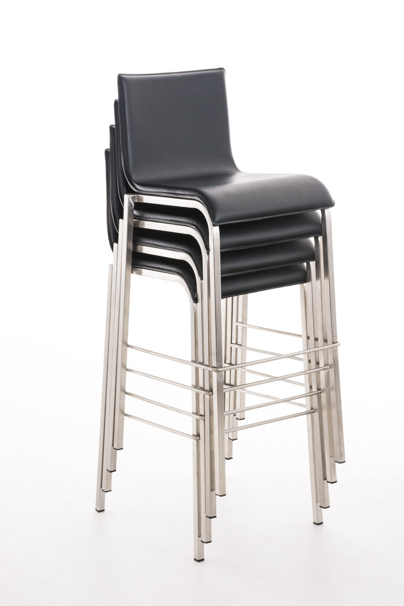 Barkruk Avola Leer Flat B78 zwart schwarz