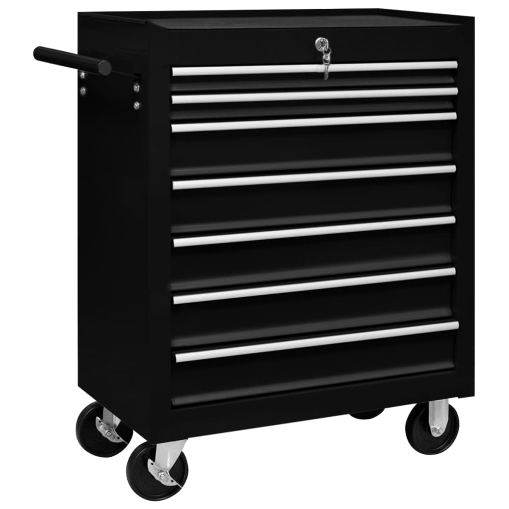 vidaXL 7-Drawer Tool Trolley Red