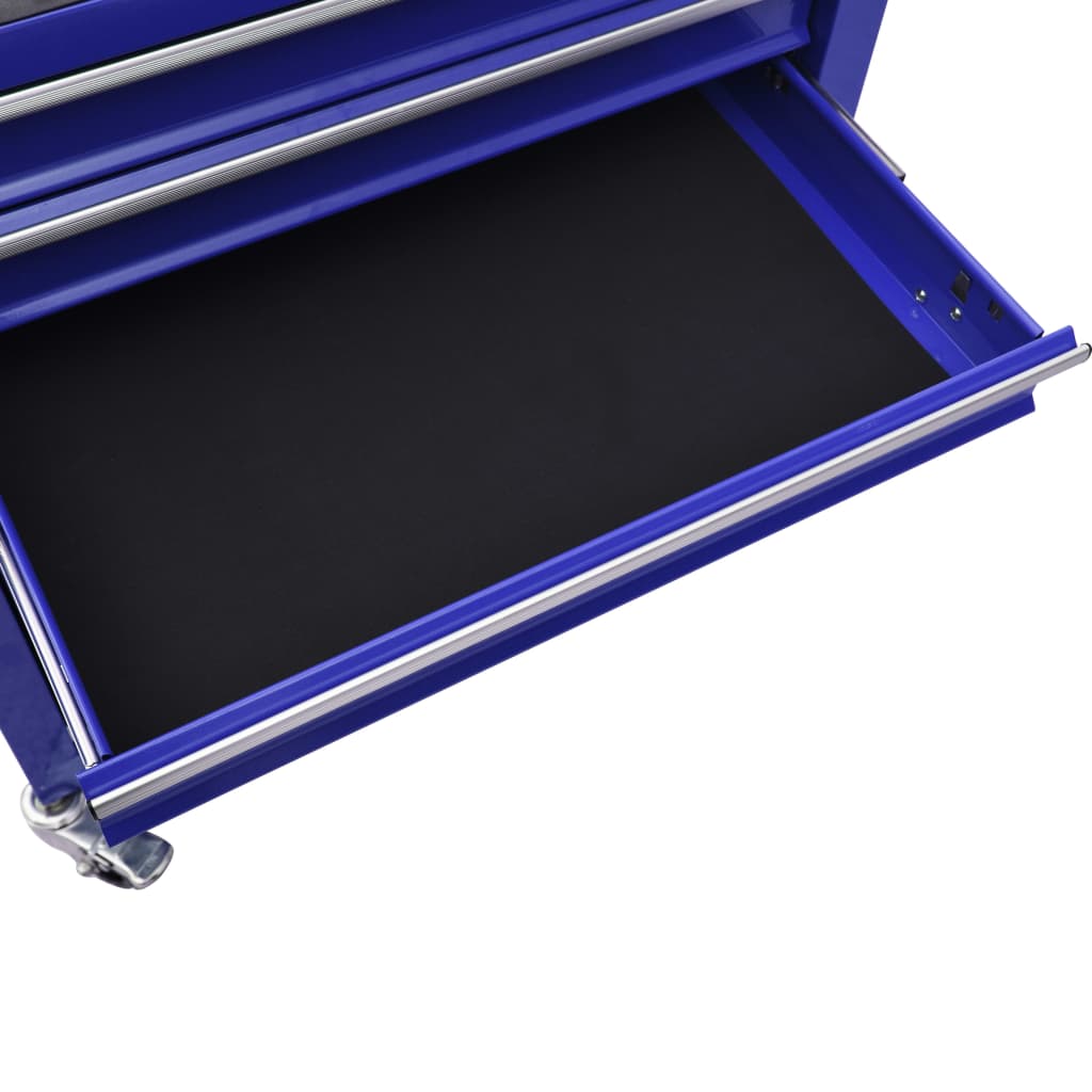 vidaXL Gereedschapswagen met 4 lades staal blauw