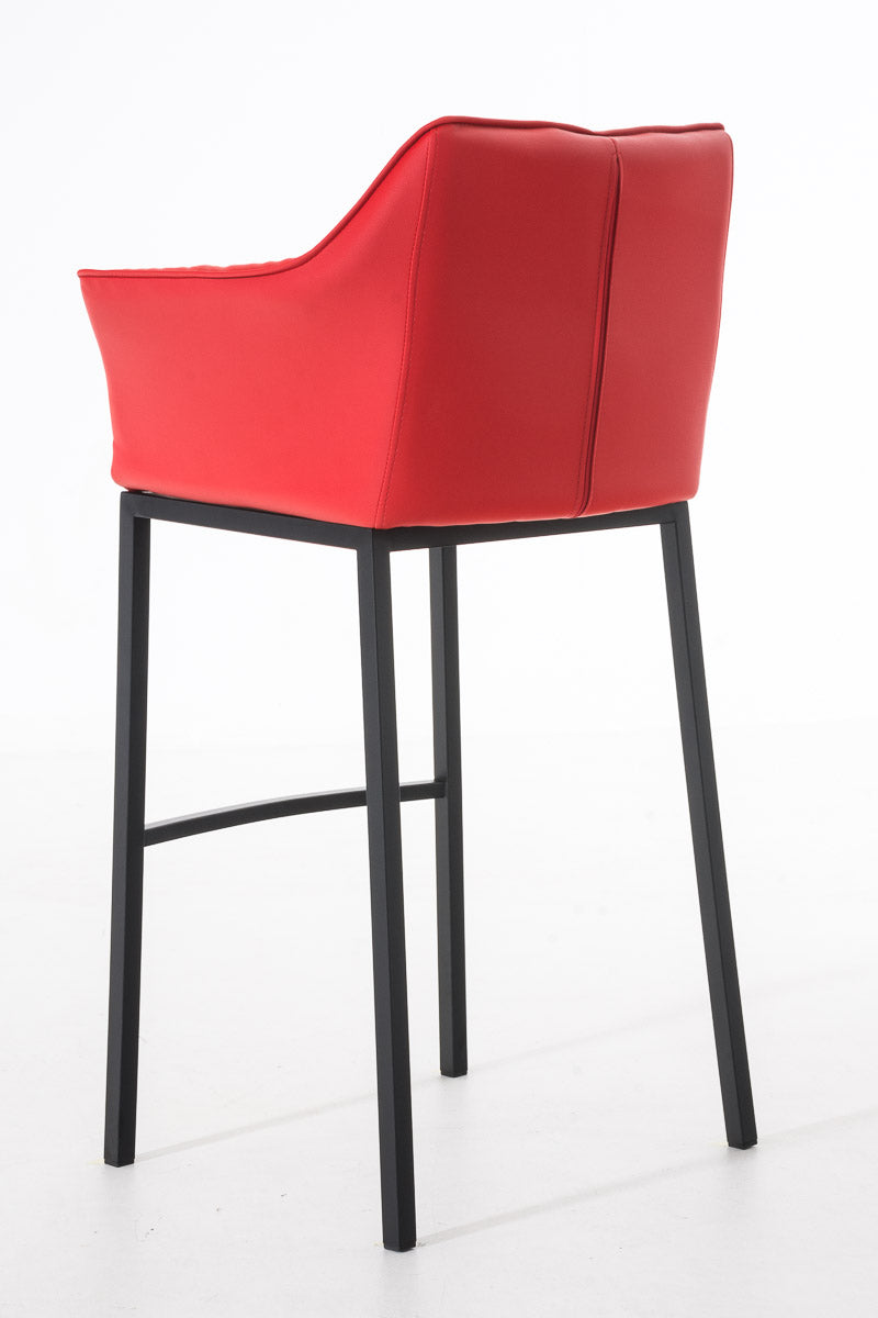 Barkruk Damaso Kunstleer rood,zwart rot