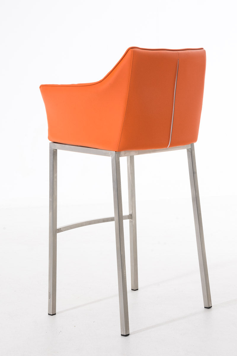 Barkruk Damaso Kunstleer oranje,roestvrij staal orange
