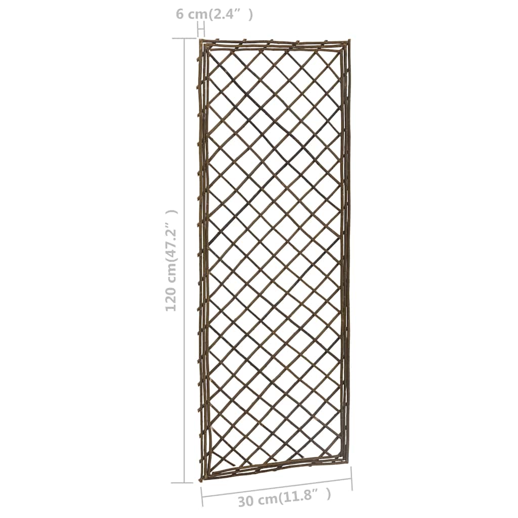 vidaXL Tuinlatwerken 6 st 30x120 cm wilgenhout