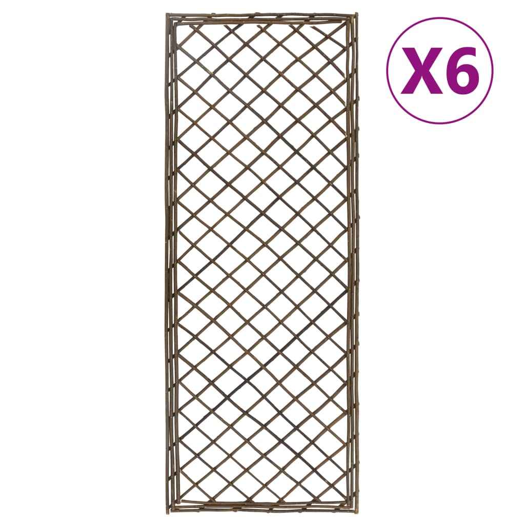 vidaXL Tuinlatwerken 6 st 30x120 cm wilgenhout