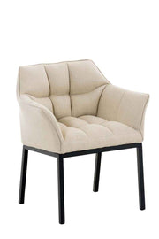 Eetkamerstoel Octavia Stof creme,zwart creme