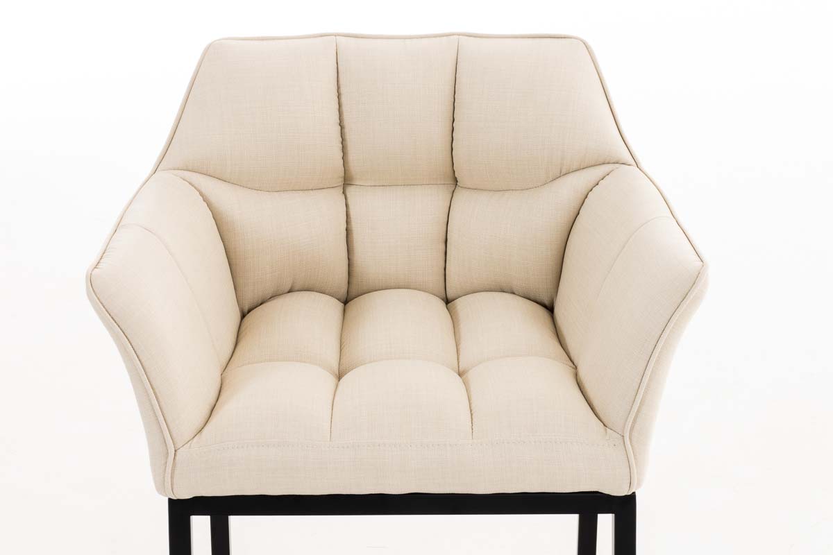 Eetkamerstoel Octavia Stof creme,zwart creme