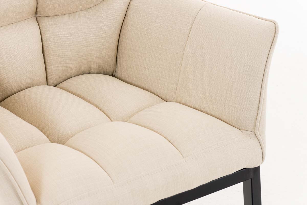 Eetkamerstoel Octavia Stof creme,zwart creme