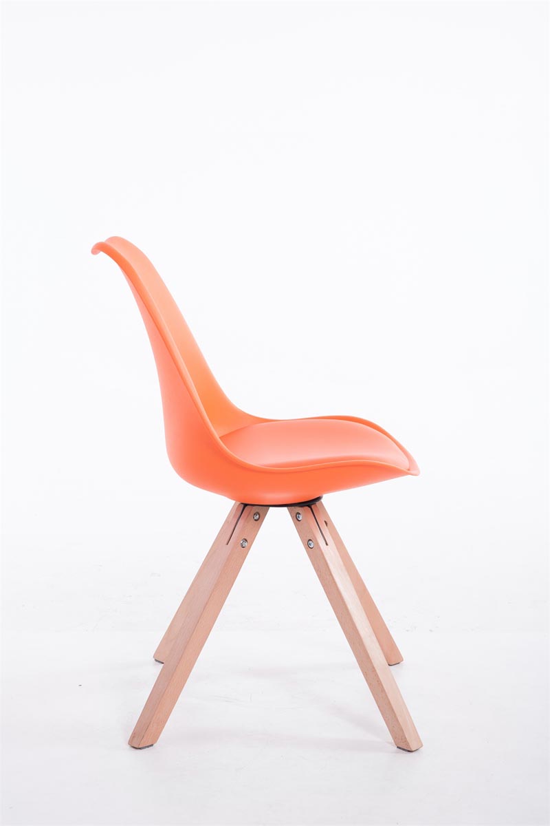 Eetkamerstoel Toulouse Rond frame Kunstleer oranje,natura orange