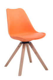Eetkamerstoel Troyes Kunstleder Vierkant oranje,natura orange