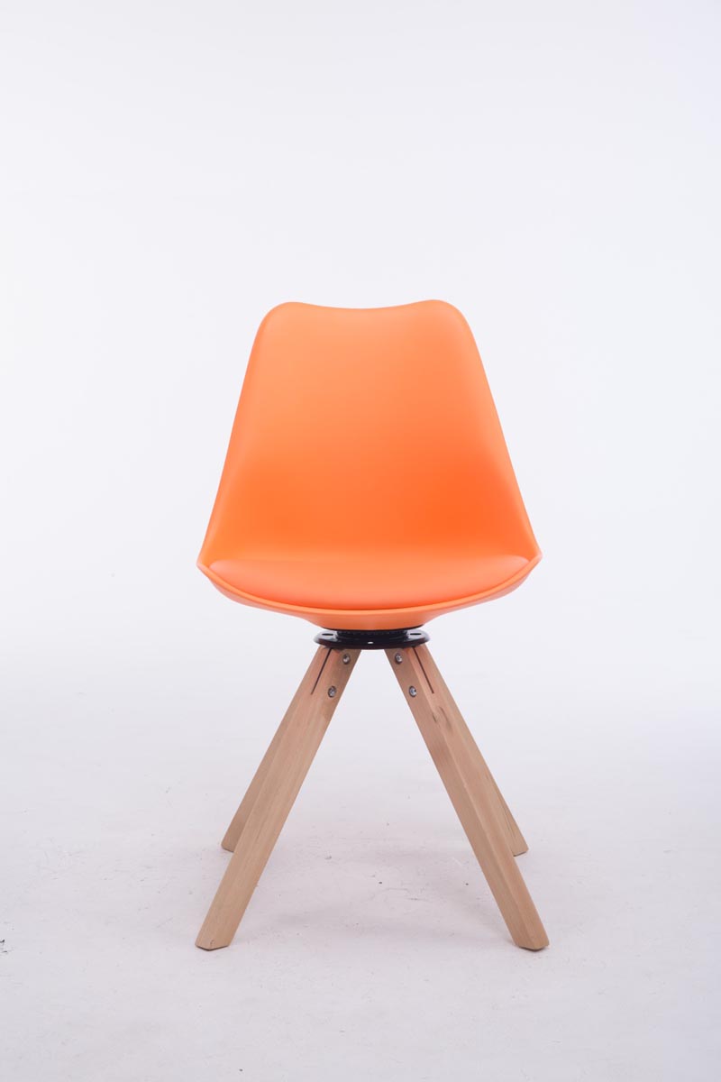 Eetkamerstoel Troyes Kunstleder Vierkant oranje,natura orange