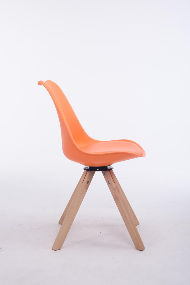 Eetkamerstoel Troyes Kunstleder Vierkant oranje,natura orange