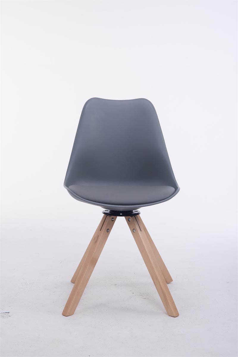 Eetkamerstoel Troyes Kunstleder Vierkant grijs,natura grau