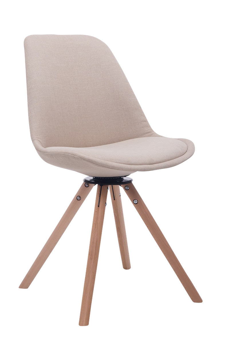 Bezoekerstoel Troyes Draaibaar Stof Rond creme,natura creme