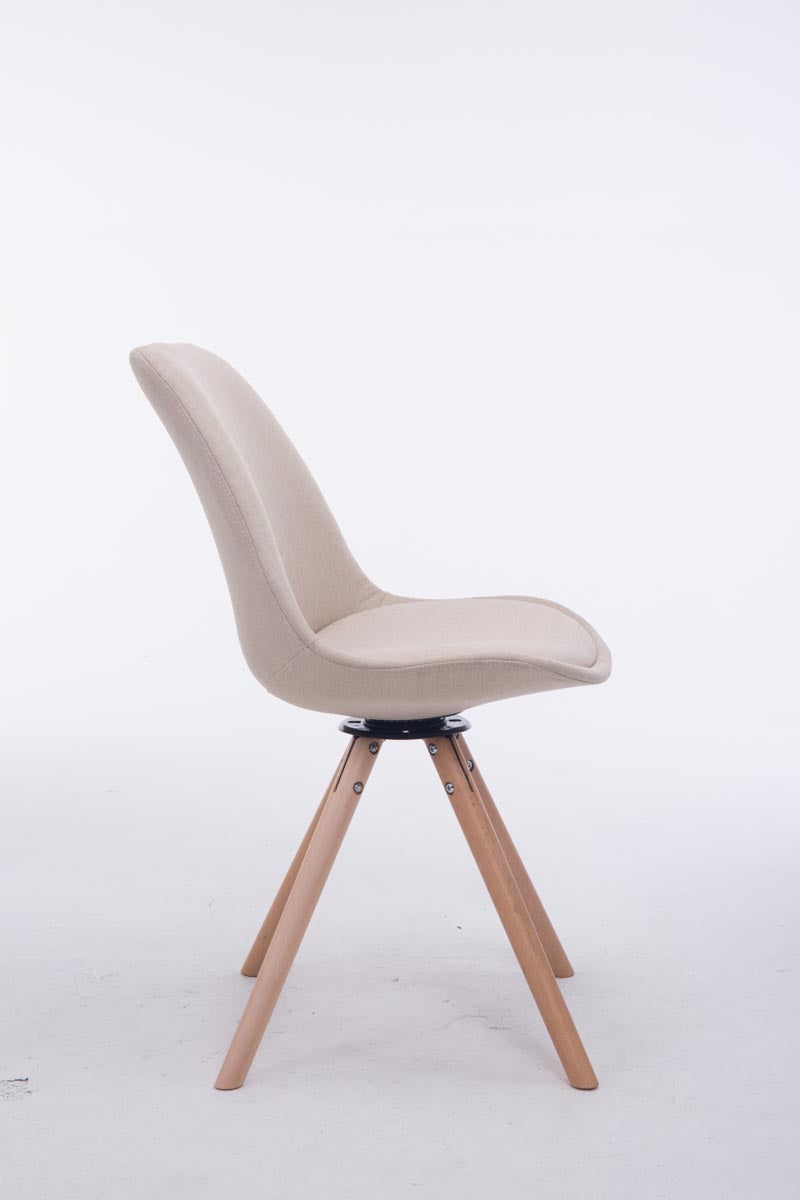 Bezoekerstoel Troyes Draaibaar Stof Rond creme,natura creme