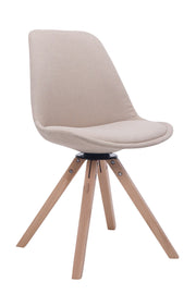 Eetkamerstoel Troyes vierkant frame Stof creme,natura creme
