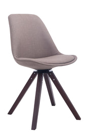 Eetkamerstoel Troyes vierkant frame Stof taupe,walnoot taupe