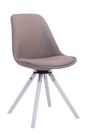 Bezoekerstoel Troyes Draaibaar Stof Rond taupe,wit taupe