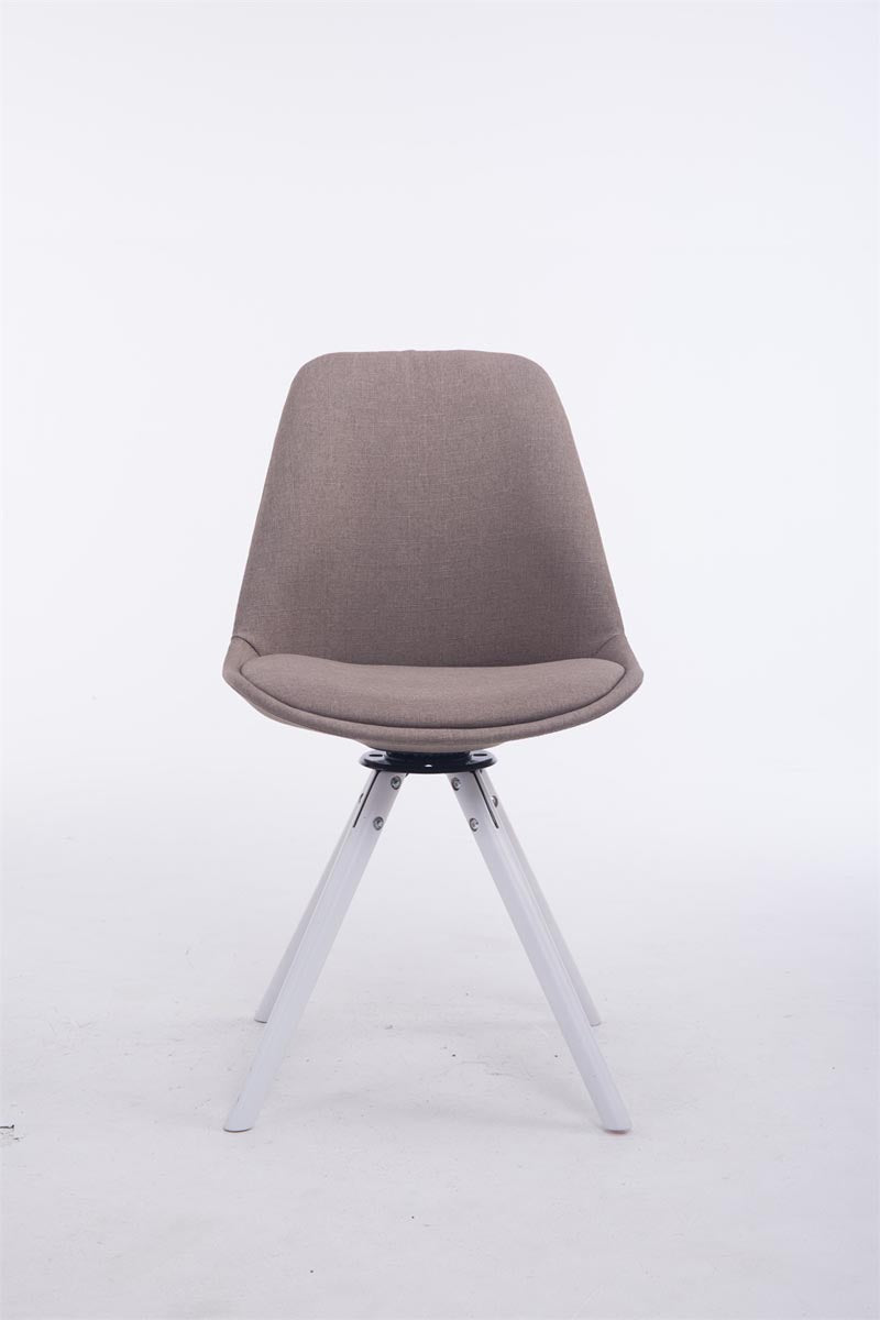Bezoekerstoel Troyes Draaibaar Stof Rond taupe,wit taupe