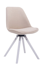Bezoekerstoel Troyes Draaibaar Stof Rond creme,wit creme
