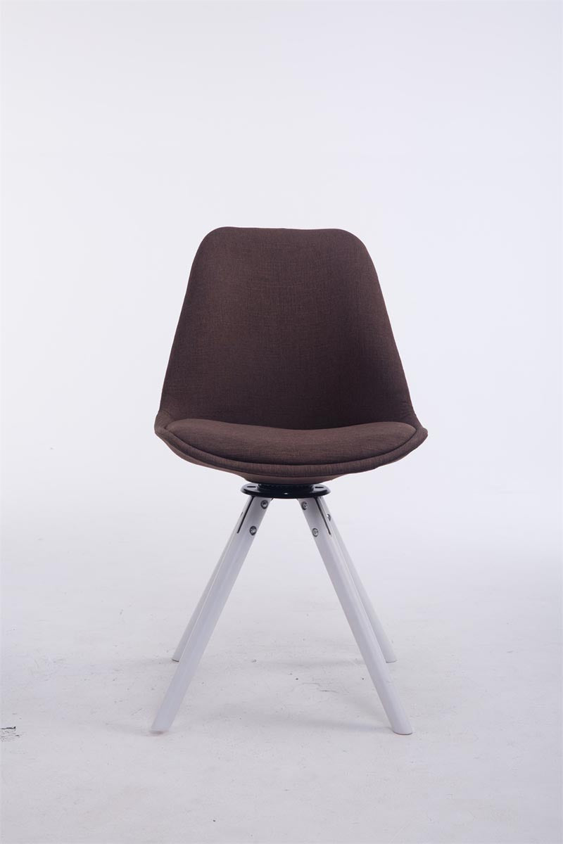 Bezoekerstoel Troyes Draaibaar Stof Rond bruin,wit braun