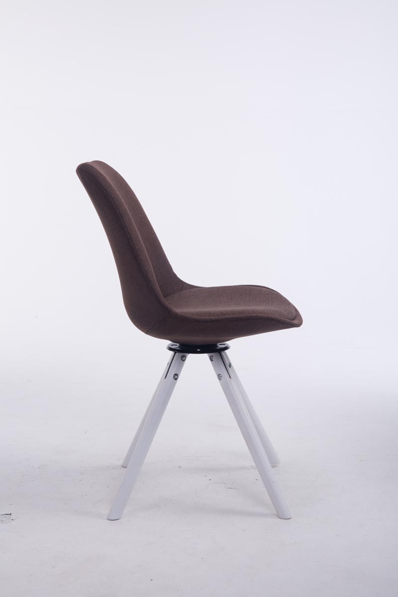 Bezoekerstoel Troyes Draaibaar Stof Rond bruin,wit braun