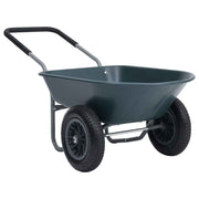 vidaXL Kruiwagen 100 kg 78 L 140x63x65 cm groen en grijs
