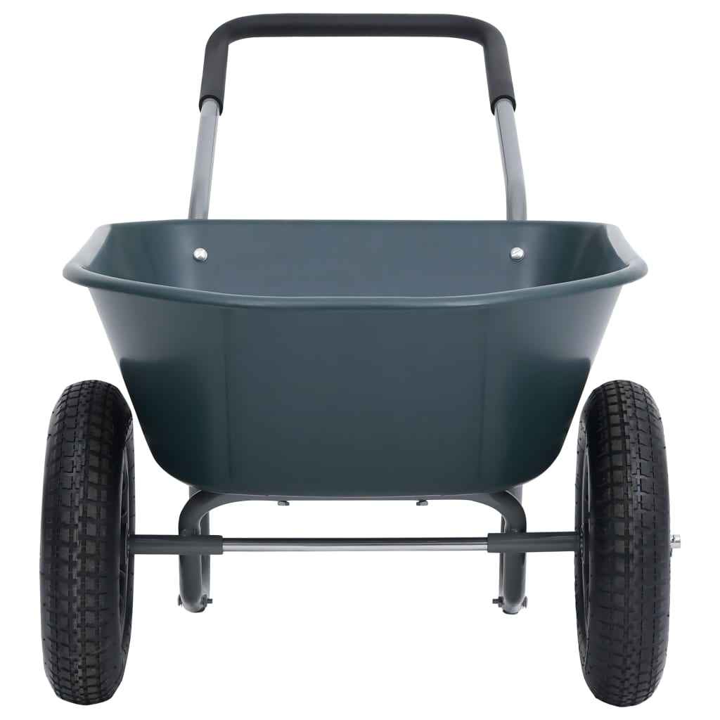 vidaXL Kruiwagen 100 kg 78 L 140x63x65 cm groen en grijs