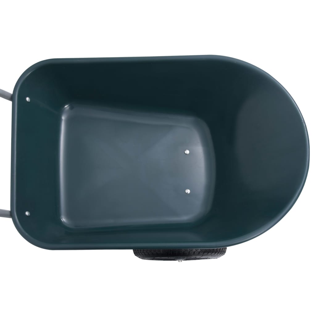 vidaXL Kruiwagen 100 kg 78 L 140x63x65 cm groen en grijs